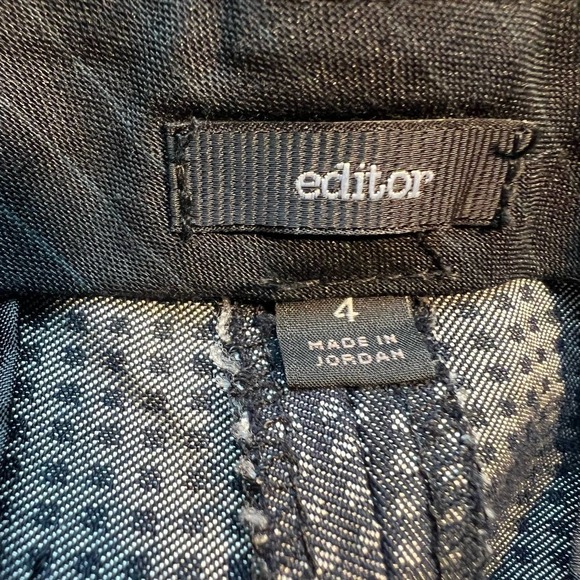 Women's Vintage Express Shiny Gray Checked Editor Pants 4 R - Picture 3 of 5